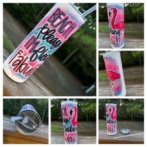 Flamingo Tumbler with Lid